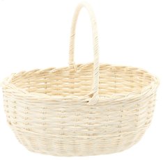 Košara od ratana s ručkom 28x21x12/25 cm – bijela - DRA06_8833