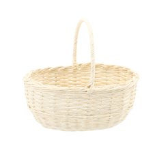 Košara od ratana s ručkom 28x21x12/25 cm – bijela - DRA06_8833