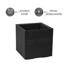 Stalak za cvijeće Karo 30x30 cm - crno - LAM47758