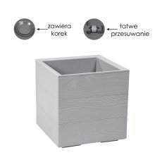 Stalak za cvijeće Karo 30x30 cm - sivi - LAM77759