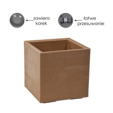 Stalak za cvijeće Karo 30x30 cm - prirodno drvo - LAM87748