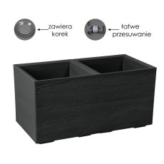 Stalak za cvijeće Karo 80x40 cm - crni - LAM48922