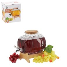 Staklena bačva na drvenom postolju 3L - ZIX1715