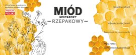 KPL. 100 ETYKIET MIÓD NEKTAROWY RZEPAKOWY 154 x 60 MM BEE8177