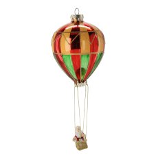 Staklena božićna kuglica – balon na vrući - BOZ4556