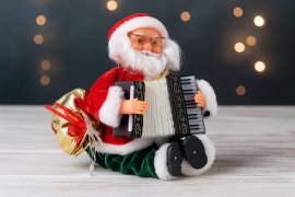 Djed Mraz s harmonikom – svirajući LED 25,5 cm - SAT6512
