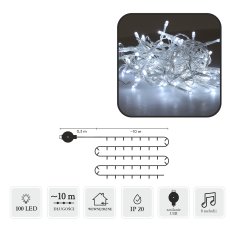 LED lampice s melodijom USB 100L hladno bijela - LED8509