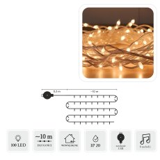 LED lampice s melodijom USB 100L multicolor - LED8516