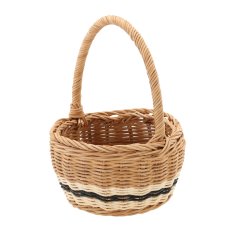 Ratanova košara s ručkom 16 cm – prirodna - DRA7312