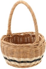 Ratanova košara s ručkom 16 cm – prirodna - DRA7312
