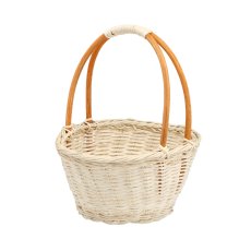 Košara od ratana s ručkom 25 cm – bijela - DRA4149