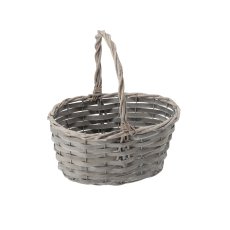 Košara od ratana s ručkom 27 cm - tamnosiva - DIR02_8277