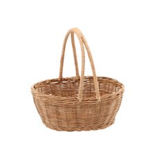 Ratanova košara s ručkom 26 cm – prirodna - DRA01_8741