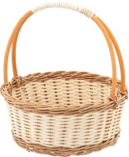 Ratanova košara s ručkom 25 cm – prirodna - DRA04_8802