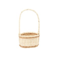 Košara od ratana s ručkom 17 cm – bijela s prirodnom - DRA05_8819