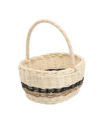 Ratanasta košara s ručkom 22 cm – bijela - DRA7374