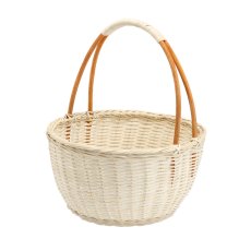 Ratanova košara s ručkom 28 cm – bijela - DRA4132