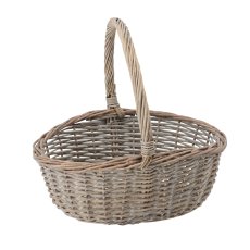 Ratanova košara s ručkom 36 cm – svijetlosiva - DIR01_8239