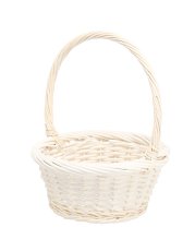 Košara od ratana s ručkom 25 cm – bijela - DIR6933