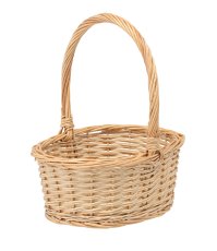 Ratanova košara s ručkom 25 cm – prirodna - DIR7114