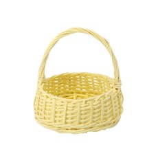 Košara od ratana s ručkom 19x19x8,5/23 cm – žuta - DIR06_8352