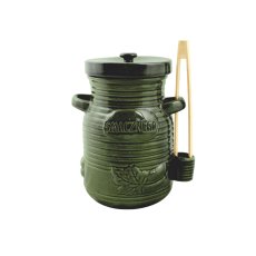 Keramička posuda 3,5L za krastavce s kliještima - zelena - RUI3187