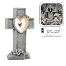 Figura Križ s srcem LED - DED1642
