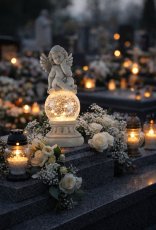 Figura Anđelak na kugli LED - DED1741