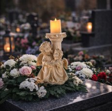 Figura Anđeli s LED svijećom - DED1789