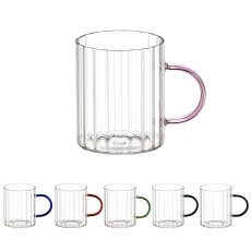 Komplet 6 čaša Stripped s ručkom 400 ml - IBO4591