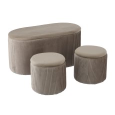 Komplet 3 taburea - bež - PHO5963