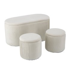 Komplet 3 taburea - bijeli - PHO5970