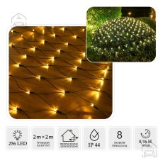Chomik - Led zavjesa mreža 256L toplo bijela 2x2 m - LED1681
