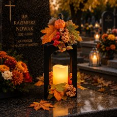 Metalni jesenski fenjer s LED svijećom - LED9121