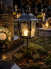 Metalni lampion s križem - LED9114