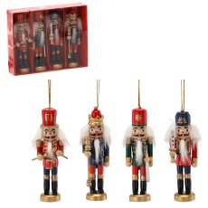 Komplet 4 drvena blagdanska ukrasa – Vojnik - SID3782