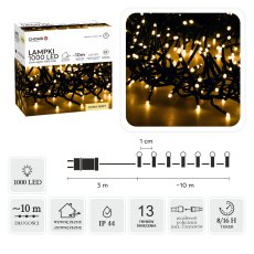 LED-lampice Cluster 1000L, toplo bijele, 3+10 m - LED8202