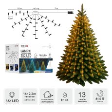 LED lampice s obručem, 2,2 m, 352 lampice, toplo bijela svjetlost - LED8073