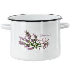 Emajlirani lonac s lavandom - bijeli, 5,5 L, 22 cm - EMA4383