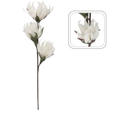 Dekorativna magnolija 96 cm – 3 bijela cvijeta - TER3174