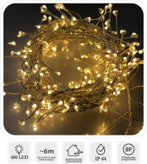Chomik - Mikro LED svjetlosni lanac Cluster 400L, toplo bijela, 3+6 m - LED6908