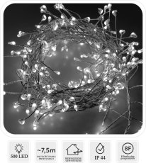 Chomik - Mikro LED svjetlosni lanac Cluster 500L, hladno bijela, 3+7,5 m - LED6939