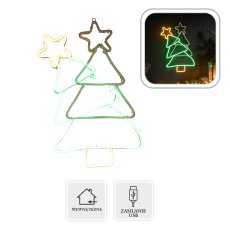 Chomik - Božićna dekoracija – Neonska LED-jelka - LUS8568