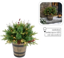 Božićna LED-dekoracija – Aranžman u loncu 60 cm - DEL1581