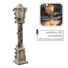Chomik - Božićna bijela drvena LED-laterna - DEL3325