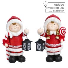 Božićna figurica – Djevojčica/dječak, s LED-lampionom 40 cm - GOT4124