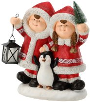 Chomik - Božićna figurica – Djeca s LED-lampionom - GOT4131