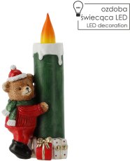 Chomik - Božićna figurica – LED-svijeća medvjedić s kapom i šalom - GOT4155