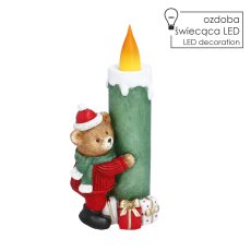 Chomik - Božićna figurica – LED-svijeća medvjedić s kapom i šalom - GOT4155