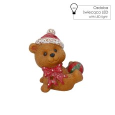 Chomik - Božićna figurica – Medvjedić s LED-loptom - GOT4179
